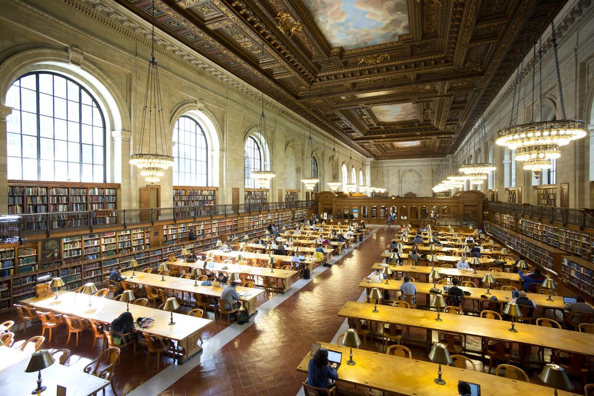The Rose Main Reading Room of the New York Public Library's main branch is once again open, Wednesday, Oct. 5, 2016, in New York. Two majestic interiors of the library reopened Wednesday followin ...