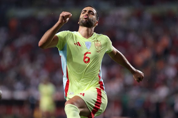 Turkiye v Spain - 2026 FIFA World Cup, WM, Weltmeisterschaft, Fussball European Qualifiers KONYA, TURKIYE - SEPTEMBER 7: Mikel Merino 6 of Spain celebrates after scoring a goal during the 2026 FIFA Wo ...