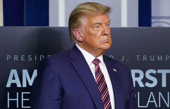 FILE - In this Nov. 20, 2020, file photo President Donald Trump listens during a news conference in the briefing room at the White House in Washington. (AP Photo/Susan Walsh, File)
Donald Trump