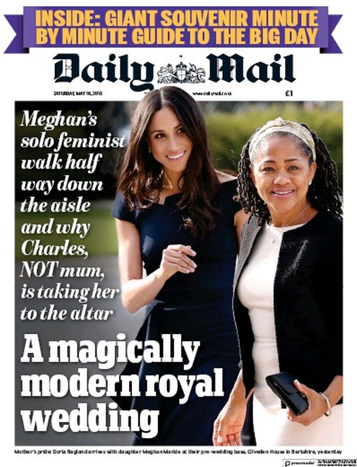 «Eine magisch-moderne royale Hochzeit.» Und weiter: «Meghans feministischer Solo-Lauf halbwegs den Gang runter und wieso Charles, und NICHT Mama, sie zum Altar begleitete».