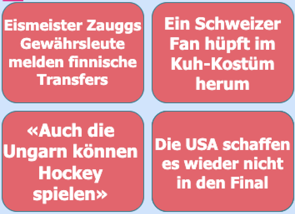Eishockey-WM 2025: Bullshit-Bingo zum Turnier der Schweizer Nati in Herning und Stockholm