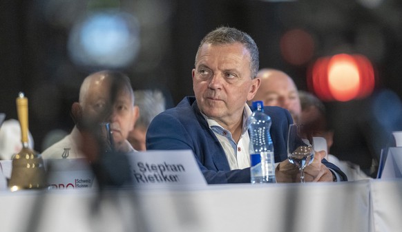 Vizepraesident Walter Wobmann, Pro Schweiz, anlaesslich der 1. Mitgliederversammlung von Pro Schweiz, am Samstag 3. Juni 2023, in Bern. (KEYSTONE /Marcel Bieri)