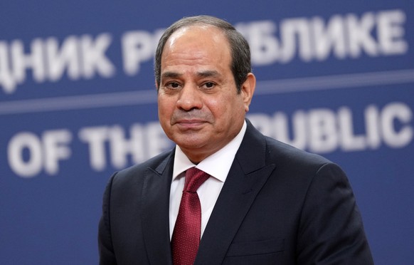 FILE - Egyptian President Abdel Fattah el-Sisi looks on during a press conference after talks with his Serbian counterpart Aleksandar Vucic at the Serbia Palace in Belgrade, Serbia, July 20, 2022. A g ...