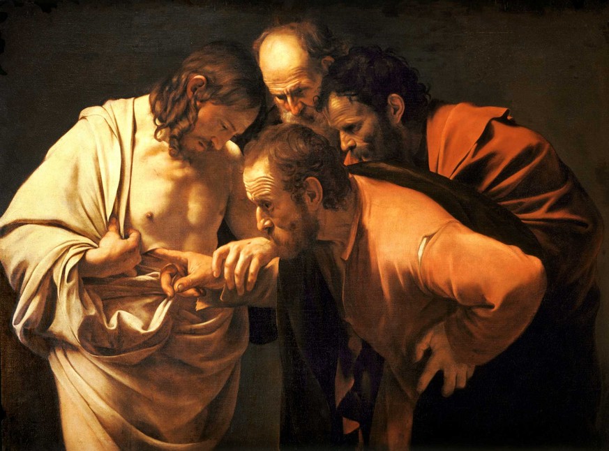 «Der ungläubige Thomas» vom italienischen Meistermaler des Frühbarocks, Caravaggio, ca. 1600.&nbsp;