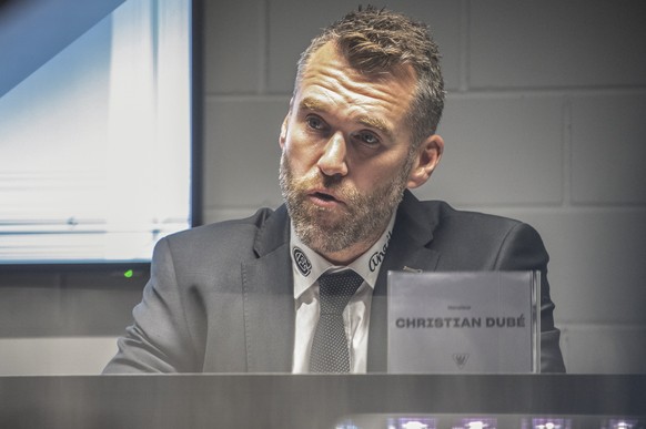 Christian Dube Sportchef und Head Coach, waehrend der Vorsaison-Medienkonferenz des HC Fribourg-Gotteron, am Montag, 28. September 2020, in der BCF Arena in Fribourg. (KEYSTONE/Marcel Bieri)