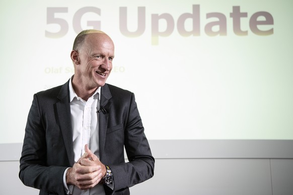 Olaf Swantee, CEO, an der Medienorientierung anlaesslich der neuen G5 Antenne von Sunrise, am Mittwoch, 27. Juni 2018 in Zuerich. (PPR/Melanie Duchene)