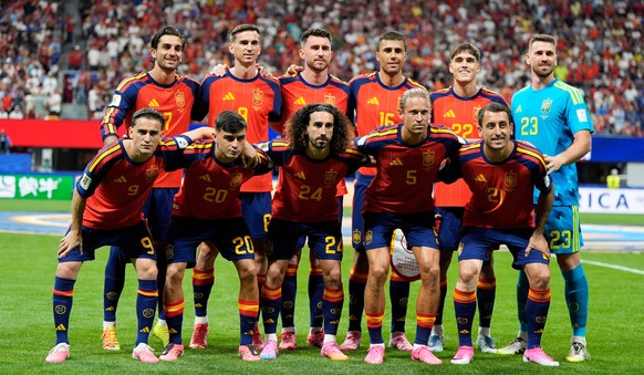 Spain team pose before the start of the World Cup Group H soccer match between Spain and Cape Verde in Atlanta, Monday, June 15, 2026. (AP Photo/Mike Stewart)
Cape Verde Spain WCup Soccer