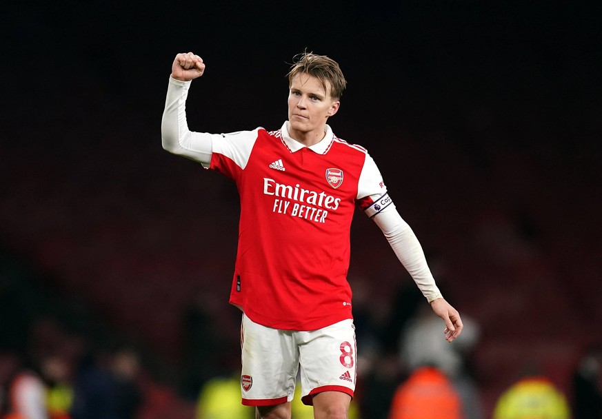 Arsenal v Everton - Premier League - Emirates Stadium Arsenal s Martin Odegaard after the Premier League match at the Emirates Stadium, London. Picture date: Wednesday March 1, 2023. EDITORIAL USE ONL ...