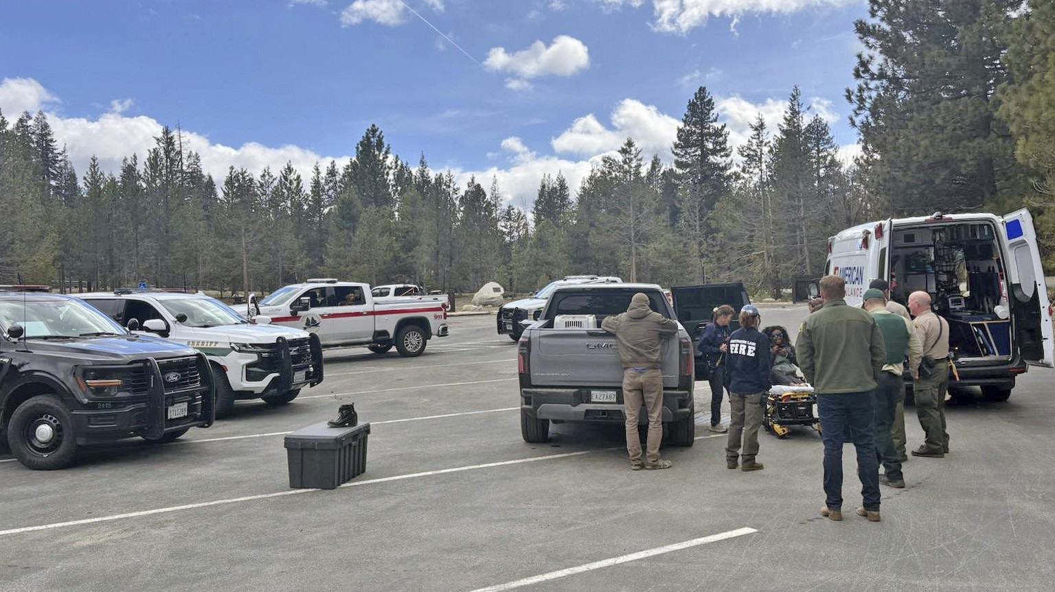 This image provide by the Fresno County Sheriff&#039;s Office, shows Tiffany Slaton, of Jeffersonville, Ga., when she was rescued in Fresno County, Calif., Wednesday, May 14, 2025 after being reported ...