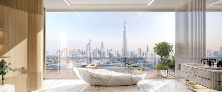 Der Bugatti Tower befindet sich mitten in Dubai.