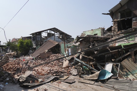 Damaged buildings are seen in the aftermath of an earthquake in Naypyitaw, Myanmar, Sunday, March 30, 2025. (AP Photo/Aung Shine Oo)
Myanmar Earthquake