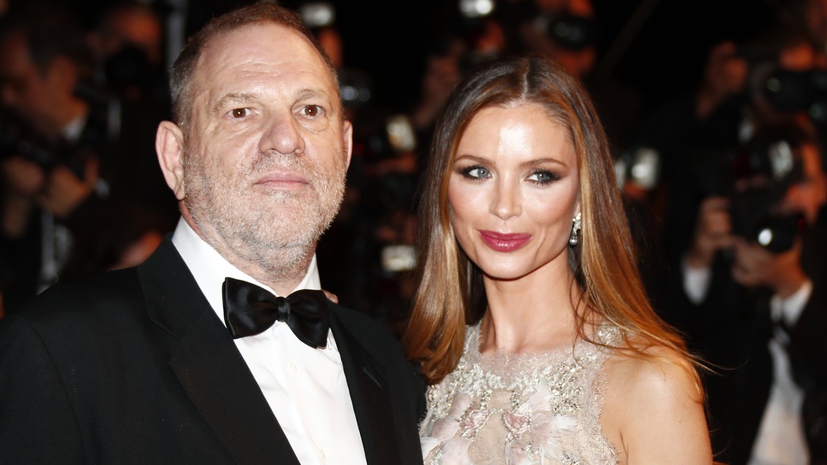 epa06248487 (FILE) - US producer Harvey Weinstein (L) and his wife Georgina Chapman (R) arrive for the screening of 'Hands of Stone' during the 69th annual Cannes Film Festival, in Cannes, F ...