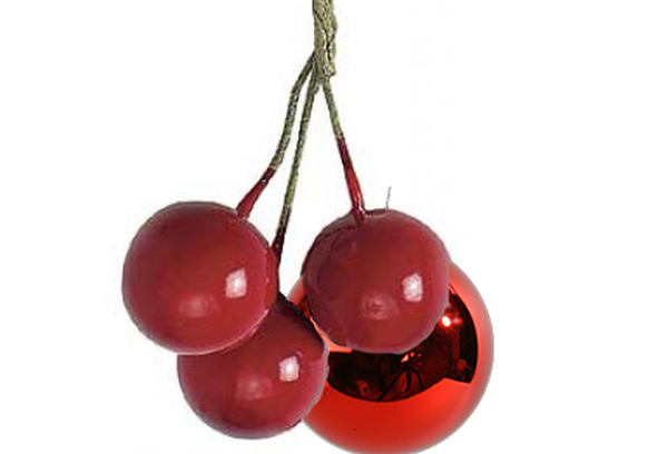 Ein gutes Imitat: Die Christbaumkugeln sind zu Glas gewordene Lorbeeren.