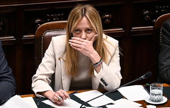 epa12812477 Italian Premier Giorgia Meloni reports to the Lower House on Middle East crisis ahead of European Council, in Rome, Italy, 11 March 2026. EPA/RICCARDO ANTIMIANI