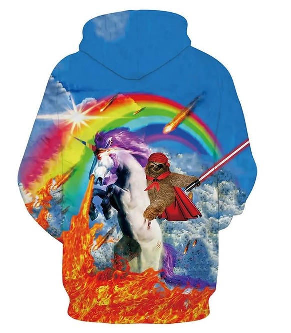 Sweater with sloth and unicorn
