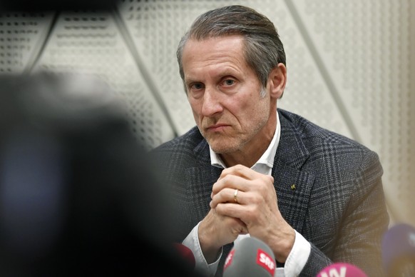 GC - Praesident Stephan Anliker an einer Medienkonferenz des Grasshopper Club Zuerich in Zuerich am Freitag, 1. Februar 2019. (KEYSTONE/Walter Bieri)