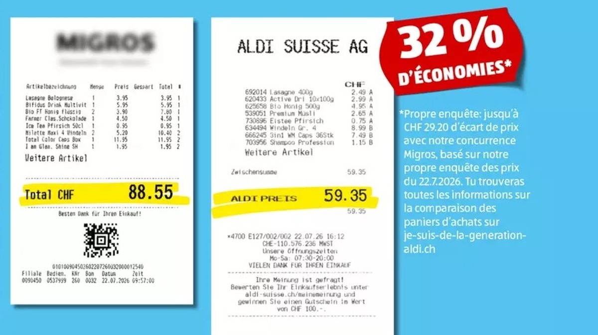Pub Aldi contre Migros.
