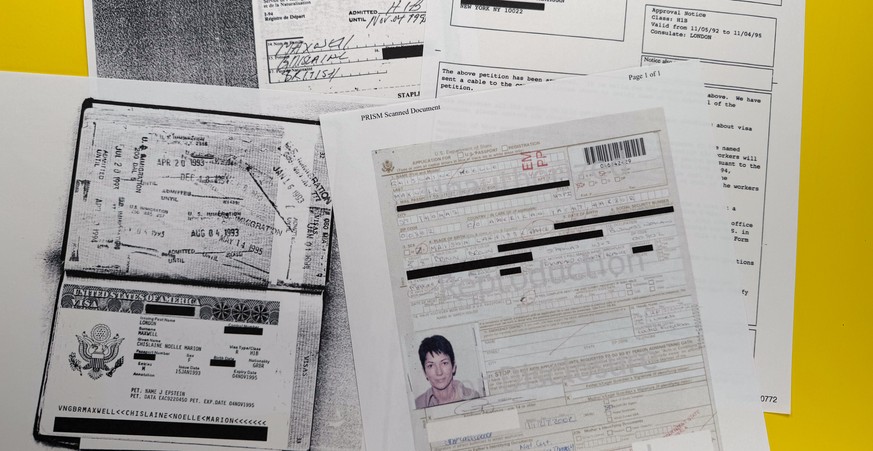A document that was included in the U.S. Department of Justice release of the Jeffrey Epstein files, photographed Tuesday, Feb. 10, 2026, shows a 2002 passport application from Ghislaine Maxwell along ...