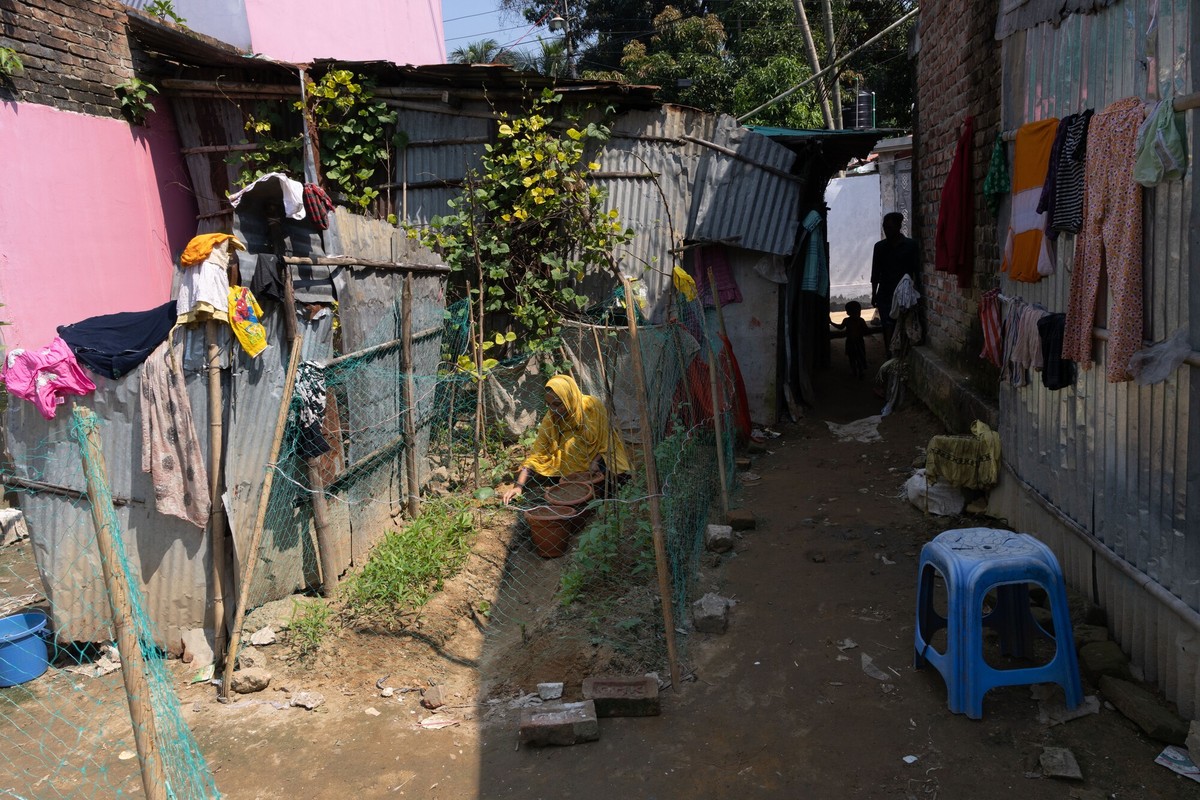 Rubi Akter, 30 she started her homestead garden with the project in Biddogona, Cox's Bazar