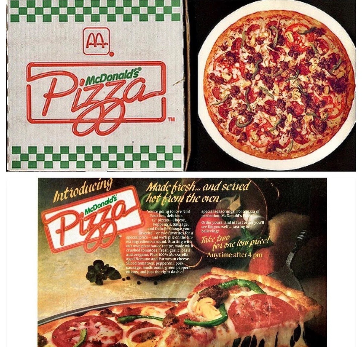 McPizza mcdonald's 1980s retro https://www.reddit.com/r/Damnthatsinteresting/comments/1bpeozh/mcpizza_was_a_product_offered_by_mcdonalds_mostly/