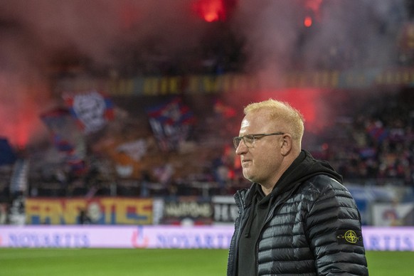 Der Trainer des FC Basel, Heiko Vogel beim Super League Meisterschaftsspiel zwischen dem FC Basel und dem Servette FC vom Samstag, 21. Oktober 2023 in Basel. (KEYSTONE/Urs Flueeler)