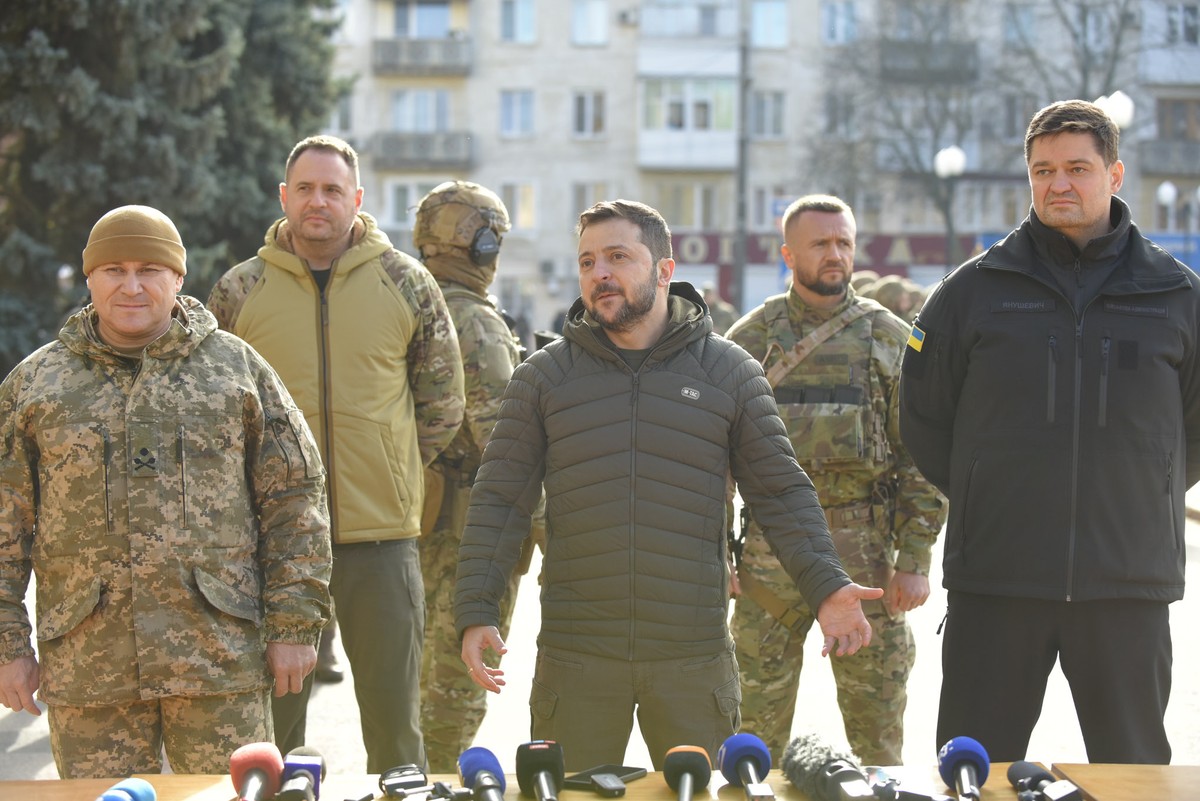 Zelensky lors de sa visite à Kherson.