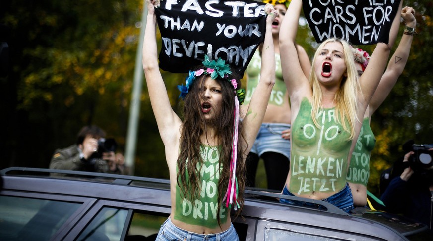 «Frauen, wehrt euch!» Femen-Protest.