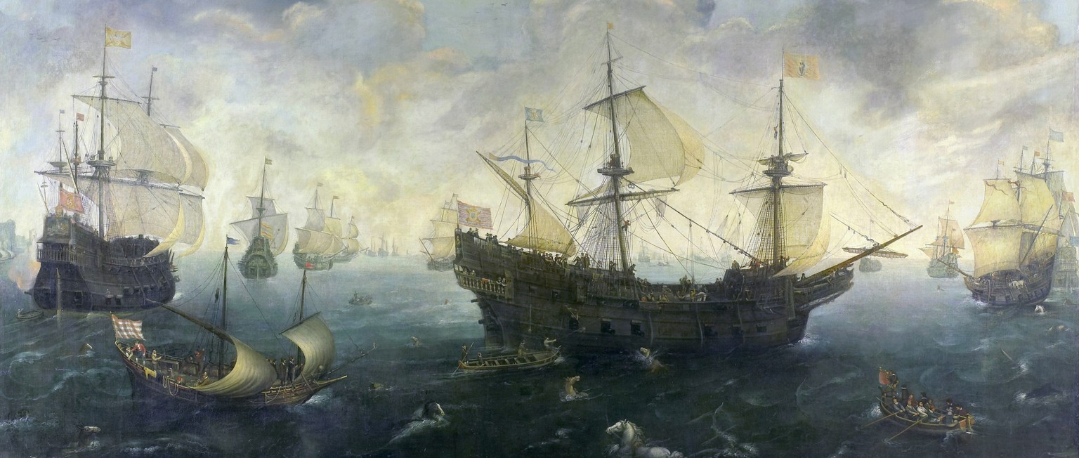 «Die Spanische Armada vor der englischen Küste», Gemälde von Cornelis van Wieringen.&nbsp;&nbsp;