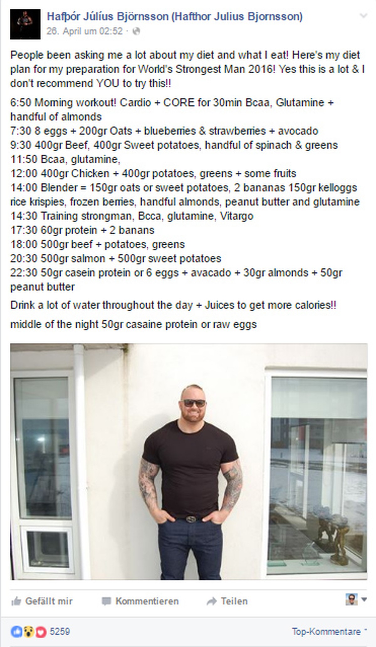 2,06 Meter gross, 180 Kilo schwer: Kraftsportler Hafþór Júlíus Björnsson alias «The Mountain» aus «Game of Thrones».