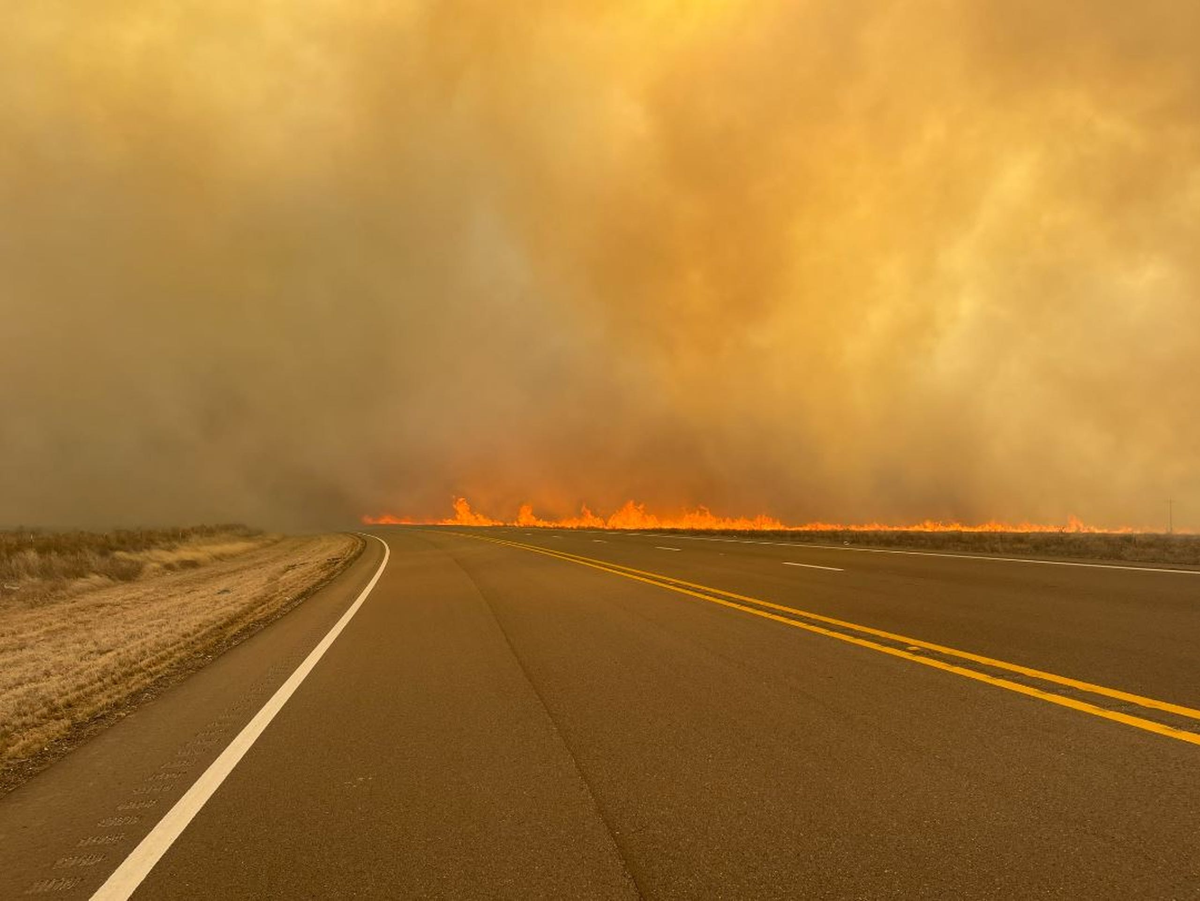 Incendie dans le comté de Hutchinson au Texas.