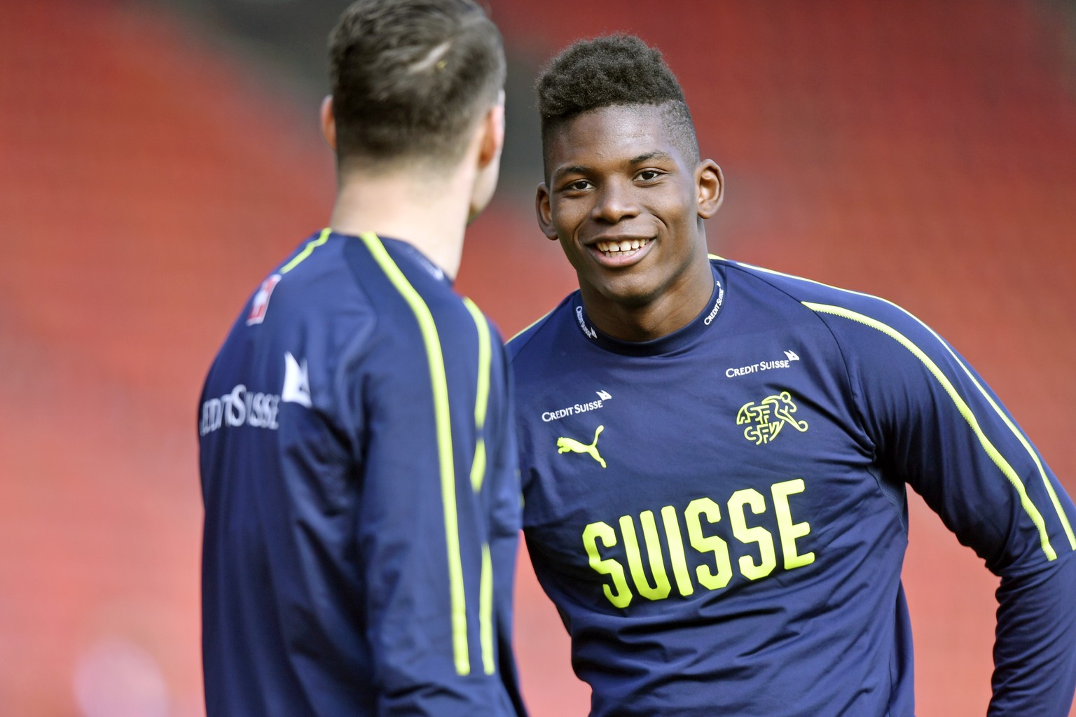 Breel Embolo beim Training der Schweizer Fussball-Nationalmannschaft auf dem Zuercher Letzigrund am, Dienstag, 19. Maerz 2019. (KEYSTONE/Walter Bieri)