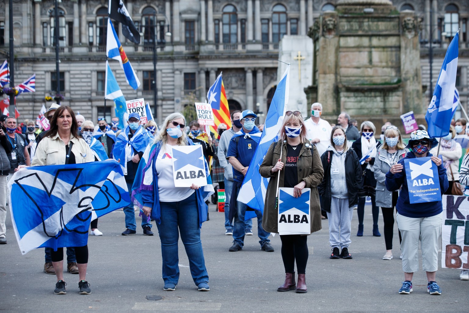 In Glasgow demonstrierten am letzten Samstag Befürworter (Bild) und Gegner der Unabhängigkeit.