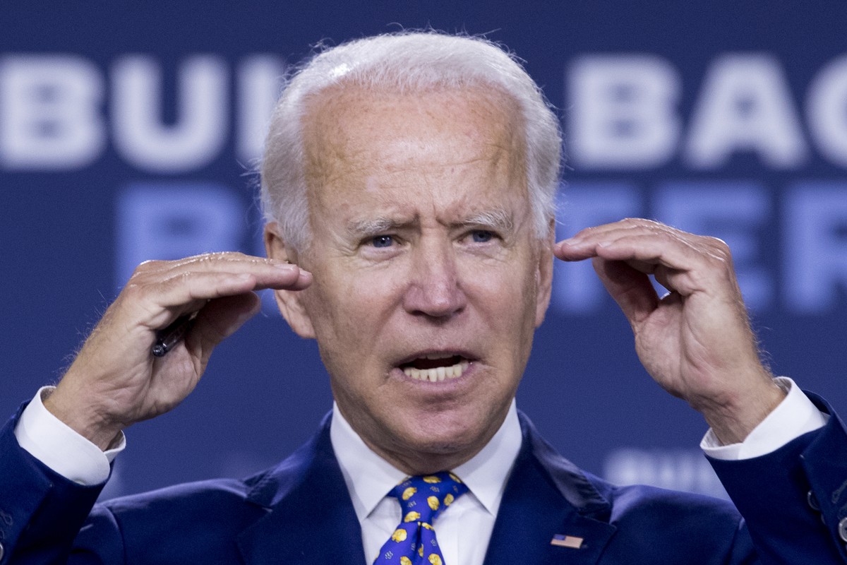 Democratic presidential candidate former Vice President Joe Biden speaks at a campaign event at the William "Hicks" Anderson Community Center in Wilmington, Del., Tuesday, July 28, 2020.(AP  ...