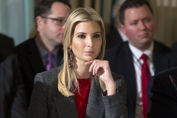 epa06518895 First daughter Ivanka Trump attends a meeting on infrastructure with State and local officials and hosted by US President Donald J. Trump, at the White House, in Washington, DC, USA, 12 February 2018. Trump has unveiled a 1.5 trillion USD infrastructure proposal, with 200 billion USD taken from spending reductions in the White House budget.  EPA/MICHAEL REYNOLDS