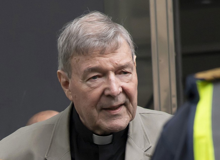 FILE - In this Feb. 26, 2019, file photo, Cardinal George Pell arrives at the County Court in Melbourne, Australia. An Australian court spokesman says Pell will not fight for a reduced jail sentence i ...