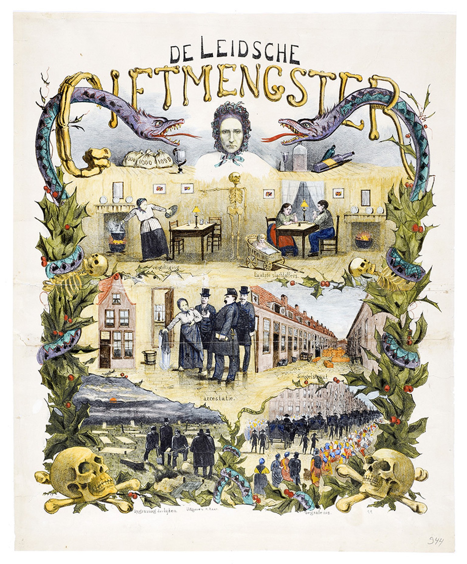 Maria Catharina Swanenburg (Goeie Mie), Giftmischerin von Leiden, Poster De Leidsche Giftmengster (1885)