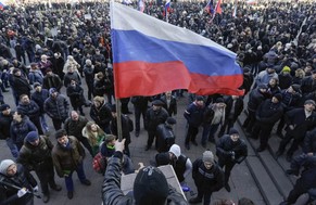 Pro-russische Kundgebung in Doneszk.