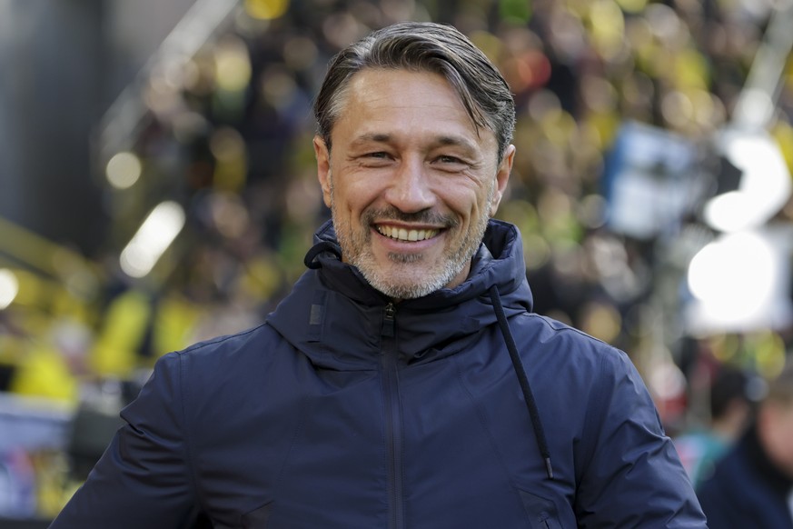 epa12429920 Head coach Niko Kovac of Dortmund reacts ahead of the German Bundesliga soccer match between Borussia Dortmund and RB Leipzig in Leverkusen, Germany, 04 October 2025. EPA/CHRISTOPHER NEUND ...