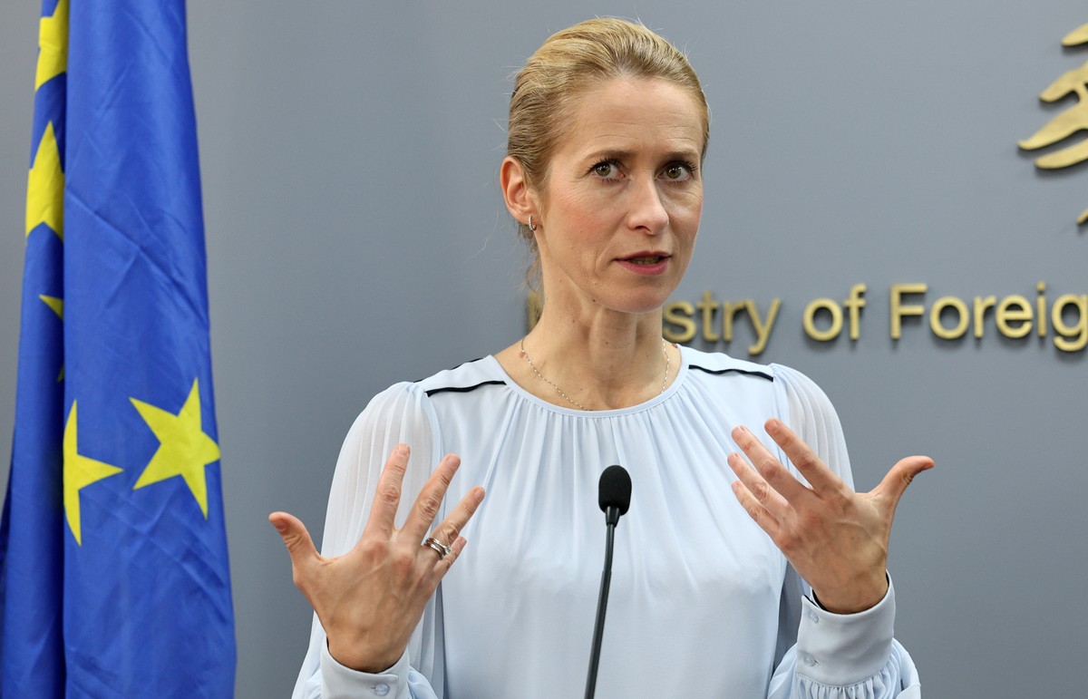 epa13289220 Kaja Kallas, the European Union's high representative for foreign affairs and security policy, speaks during a joint press conference with Lebanese Minister of Foreign Affairs and Emi ...