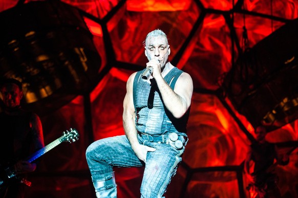 MOSCOW, RUSSIA - FEBRUARY 10, 2012: German heavy-metal band Rammstein performing live at Olimpiysky Stadium