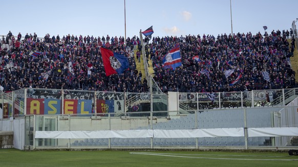 Basel&#039;s fans prior to the UEFA Conference League semifinal first leg match between Italy&#039;s ACF Fiorentina and Switzerland&#039;s FC Basel 1893 at the Artemio Franchi stadium in Florence, Ita ...