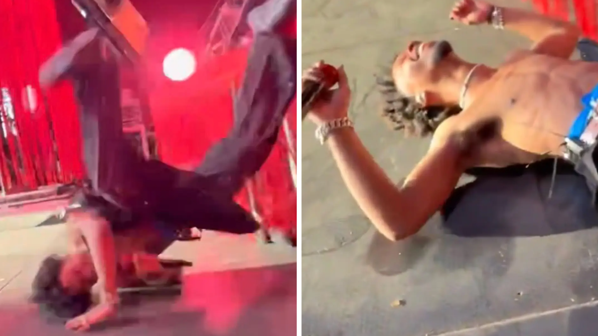 Le chanteur d4vd fait une énorme chute à Coachella