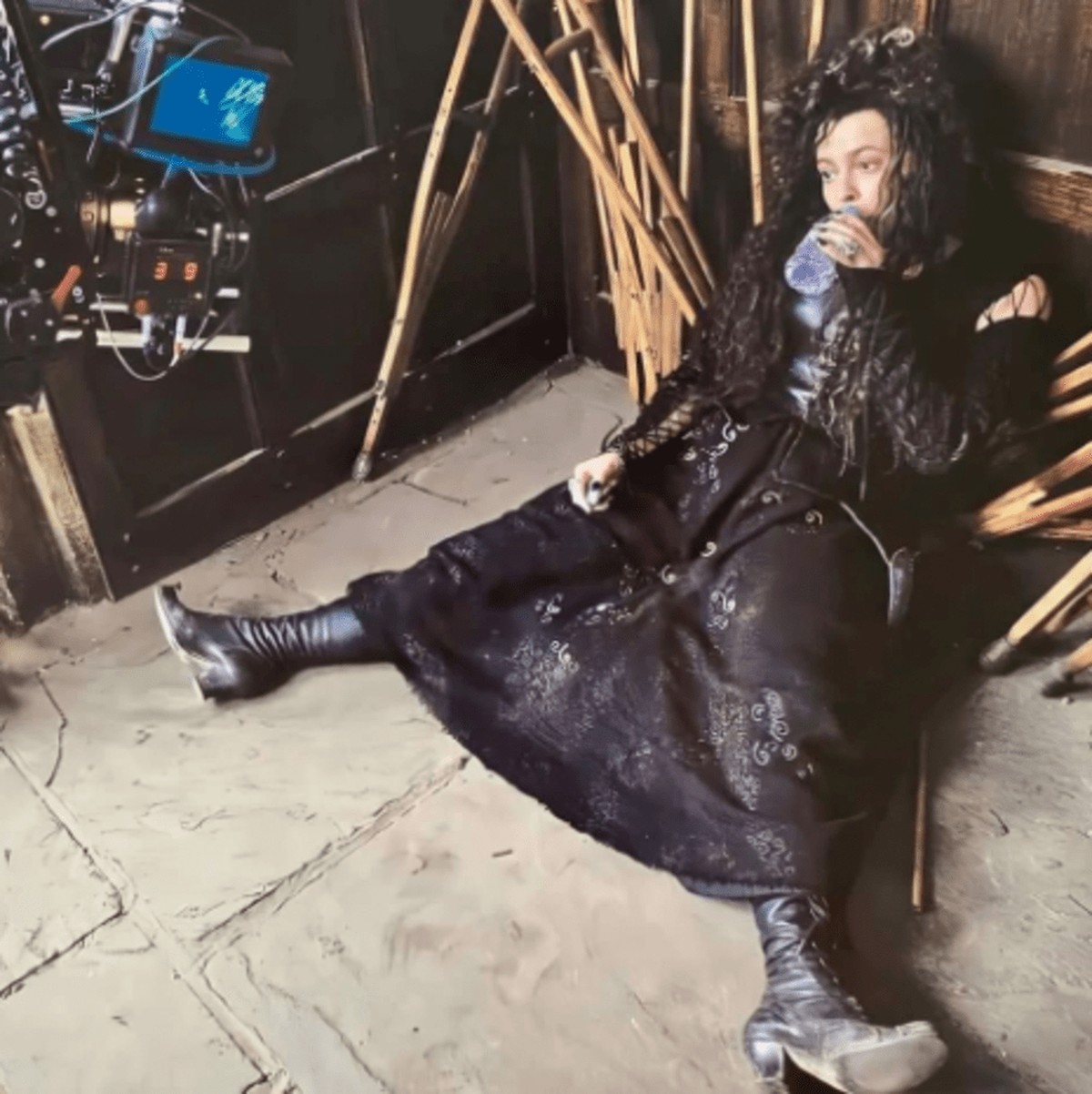 Helena Bonham Carter on the set of Harry Potter

https://www.facebook.com/photo/?fbid=749817513402301&amp;set=pb.100049656432239.-2207520000