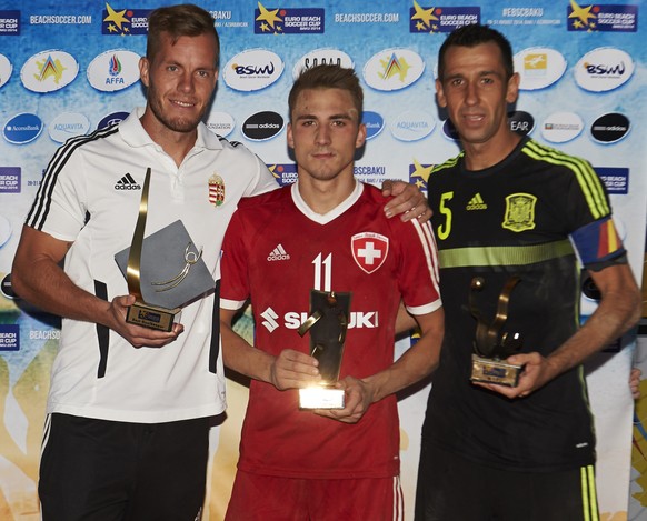 2014: Noel Ott wird Torschützenkönig am Beach Soccer Cup in Baku.