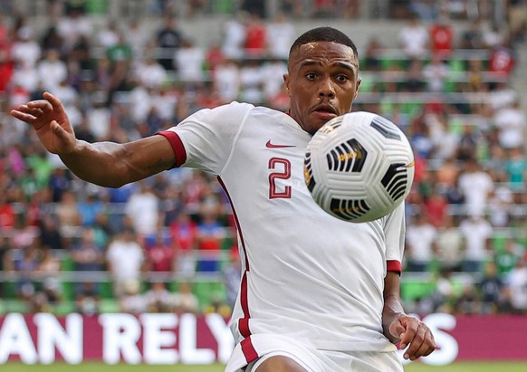 Fu�ball, CONCACAF Gold Cup, USA - Katar July 29, 2021, Austin, Texas, USA: Qatar defender Ro-Ro 2 during the first half of the Concacaf Gold Cup semifinal between the United States and Qatar on July 2 ...