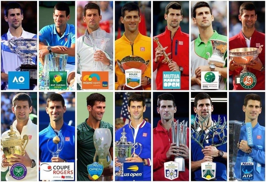 Die 4 Grand Slams, die 9 Masters und das World Tour Final – Djokovic hat alles gewonnen.