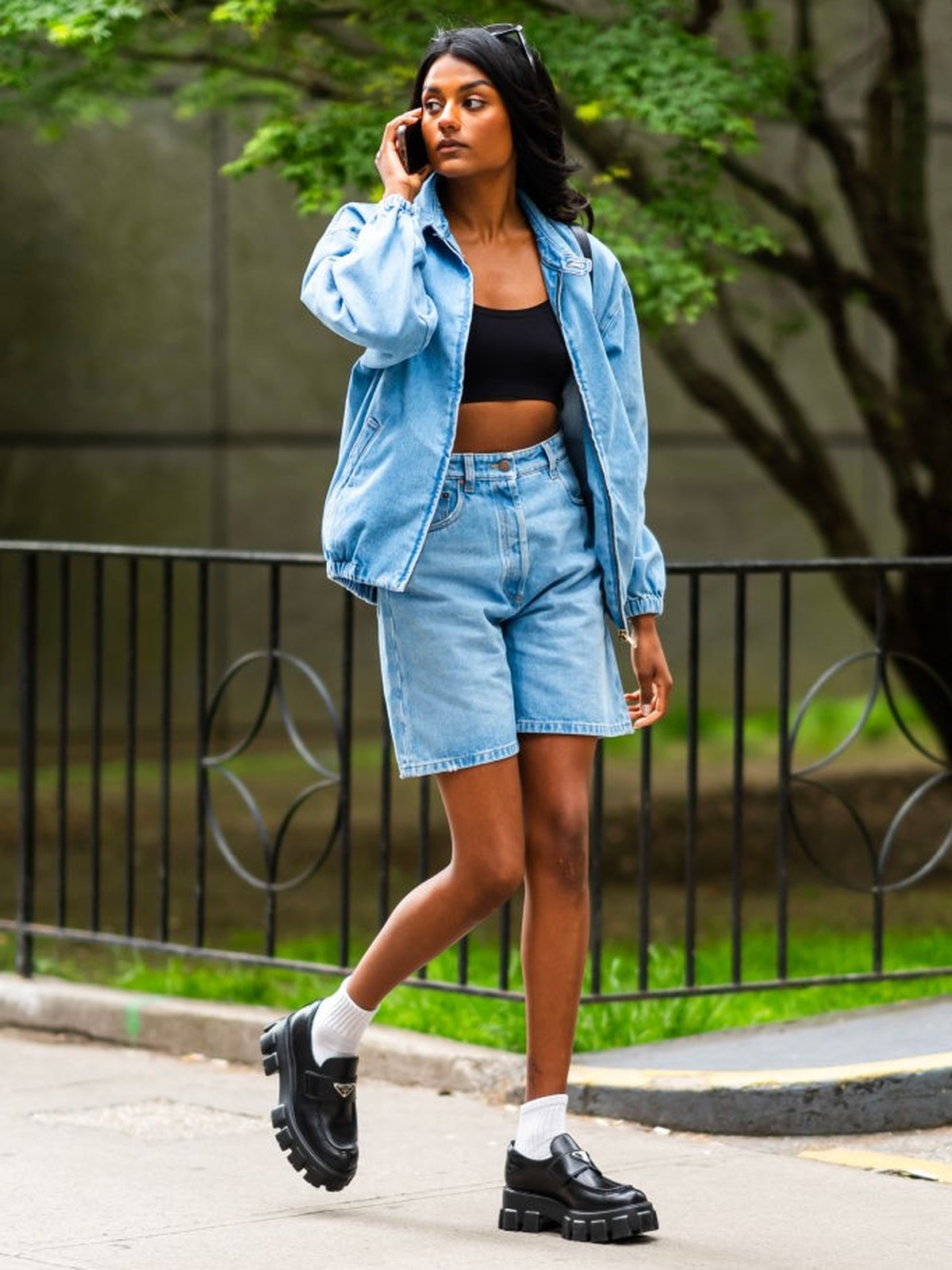 NEW YORK, NEW YORK - MAY 13: Simone Ashley is seen in Midtown on May 13, 2024 in New York City. (Photo by Gotham/GC Images)