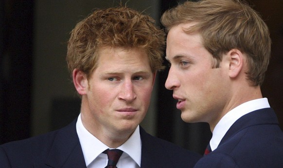 FILE - Princes William and Harry, left, leave the Service of Thanksgiving for the life of Diana, Princess of Wales, at the Guards&#039; Chapel, London, Aug. 31, 2007. Prince Harry?s explosive memoir,  ...