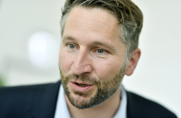 Kaspar Bopp (SP) gewinnt die Stadtratswahlen in Winterhur am Sonntag, 7. Juli 2019. Der Sozialdemokrat Kaspar Bopp hat seine gruenliberale Herausforderin Annetta Steiner deutlich geschlagen. Er beerbt ...