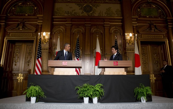 Verstärken ihre Zusammenarbeit: US-Präsident Barack Obama und der japanische Ministerpräsident&nbsp;Shinzo Abe.&nbsp;